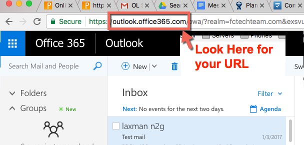 How do I find my exchange sync url 3