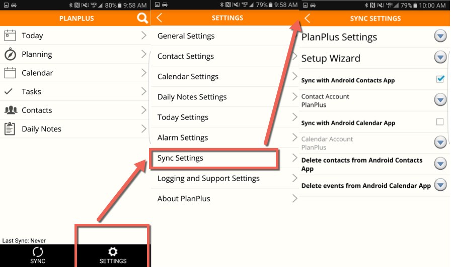 Android Mobile settings